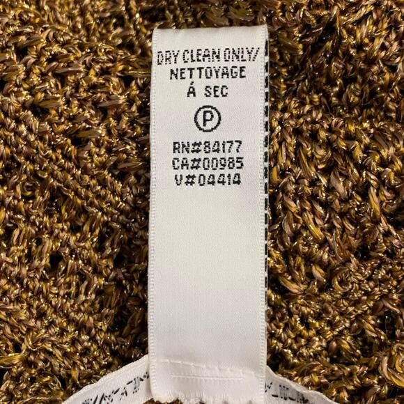 DIANE VON FURSTENBERG Size M Gold Acetate Blend Crochet Dress - Picture 8 of 8